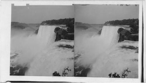 Luna Falls and Island and the American Falls from Goat Island, Niagara. New York