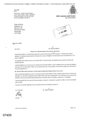[Letter from Joe Daly to Peter Redshaw regarding Request for cigarette annalysis and customer information]