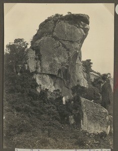 Rock from which children were thrown, Tanzania, ca.1929-1940