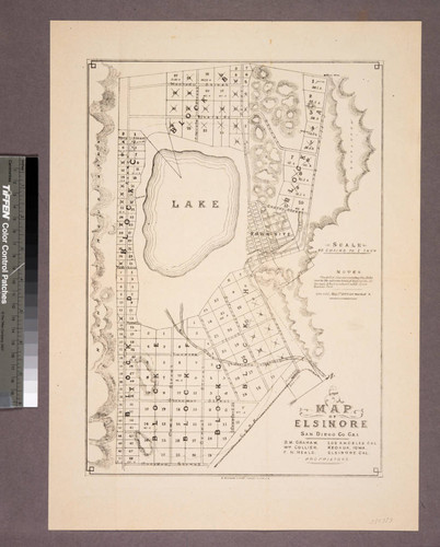 Map of Elsinore San Diego Co. Cal. / D. M. Graham, Los Angeles Cal. Wm. Collier, Keokuk, Iowa. F. H. Heald, Elsinore, Cal. Proprietors