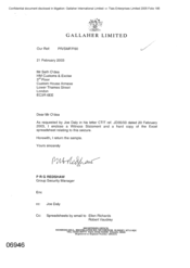[Memo from PRG Redshaw to Seth O'dea regarding witness statement and spreadsheet relating to seizure]]