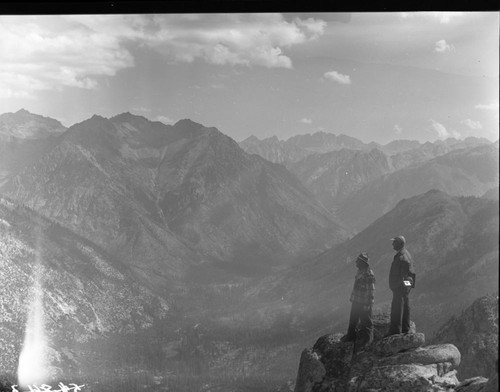Middle Fork Kings River Canyon, view into Middle Fork Kings River Canyon from Dead Pine Ridge. NPS Individuals - Scoyen and Wirth, Misc. Mountains - Mount Woodworth