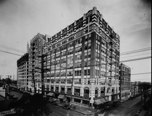 Press, Printing Center, Allied Crafts & Graphic Arts buildings, Pico & Maple St., Los Angeles, 1928
