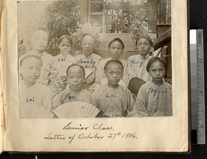 The senior class at the Boys' Boarding School at Ing Hok, Ing Tai, Fujian, China, 27 October 1906