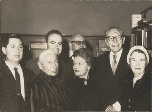 Marta Feuchtwanger and others at a Korngold party, ca. 1970-1980
