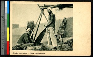 Straw bundlers, China, ca.1920-1940