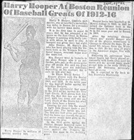 Harry Hooper At Boston Reunion Of Baseball Greats of 1912-16