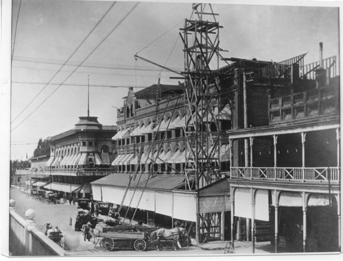 Construction of 4th Story on Hanford Opera House