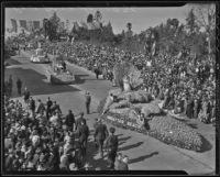 "Pink Shell" float at the Tournament of Roses Parade, Pasadena, 1936