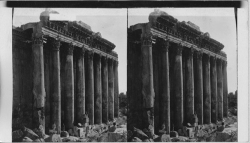 Temple of Jupiter, King of Gods (pillars 65 ft.) (N. Side), Baalbek. Syria