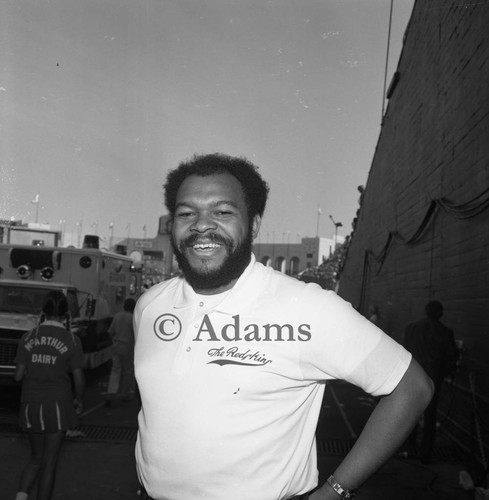 Man in Redskins shirt , Los Angeles, 1973