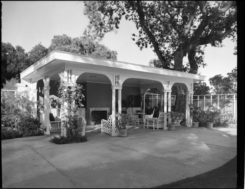 Cartan, Mr. and Mrs. Henry D., residence. Pavilion and Landscaping and Outdoor living space
