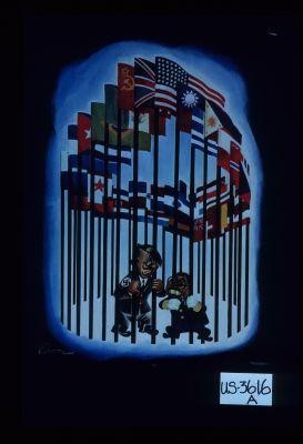 Poster depicting Hitler and Hirohito behind bars
