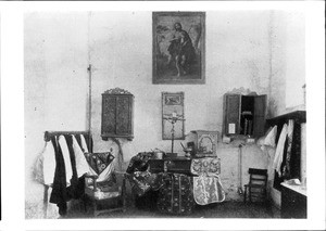 Interior (vestments) of Mission San Juan Bautista, ca.1900