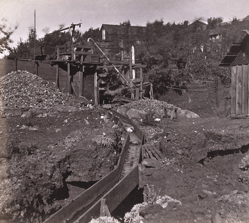 1011. Placer Mining--Columbia, Tuolumne County. General View of the Dump-box