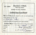 Certified Copy of Birth Certificate, Takeshi Oko, 1937