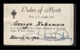 Order of merit, George Hideo Nakamura