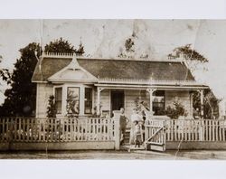 Peter P. Girolo family pose in front of their home in Santa Rosa, California, 1908