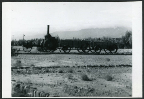 Photograph of a borax train at Furnace Creek Camp in Death Valley