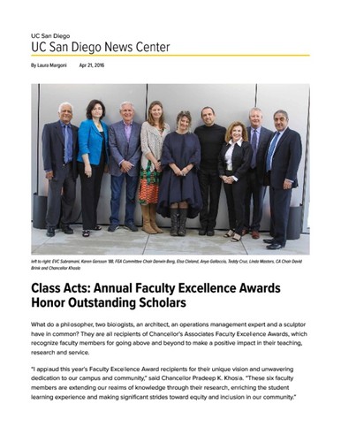 Class Acts: Annual Faculty Excellence Awards Honor Outstanding Scholars