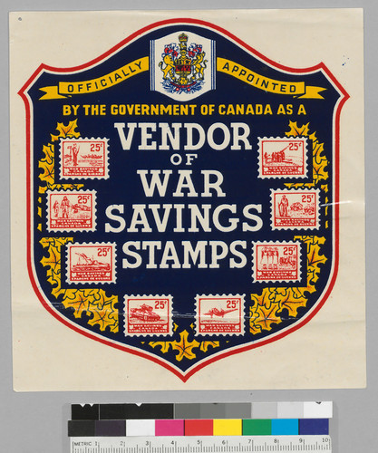 Officially Appointed by the Government of Canada as a Vendor of War Savings Stamps