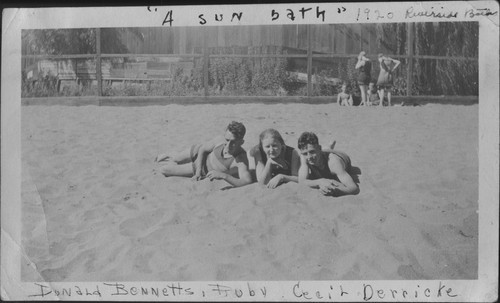 Donald Bennetts, Ruby, Cecil Derricke at Riverside Sand Beach
