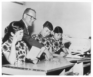 Kim Sisters apply for driver's licenses. 4/28/1961