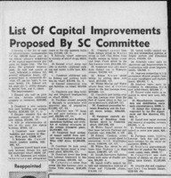 List of capital improvements proposed by SC committee