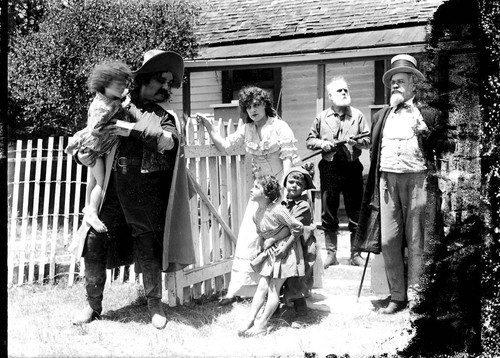 Andrew Robson, Beatriz Michelena, Matt Snyder, Clarence Arper and unidentified children in the California Motion Picture Corporation production of Salomy Jane, Lagunitas, 1914 [photograph]