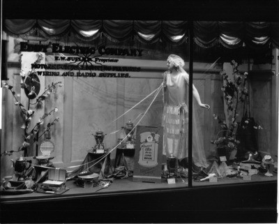 Department Stores - Stockton: Window display for Eddy Electric Company