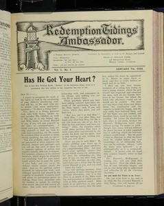 Redemption tidings ambassador, vol. 5, nos. 1-40, 7 Jan. - 22 Dec. 1932