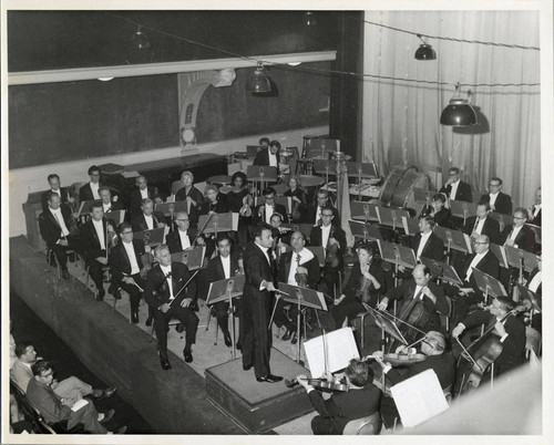 Los Angeles Philharmonic Orchestra in performance at Union Hall in Ljubljana, Yugoslavia