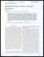 Multiple matching of features in simple stereograms (manuscript, proof, correspondence) (128 items)