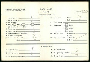 WPA Low income housing area survey data card 137, serial 17347