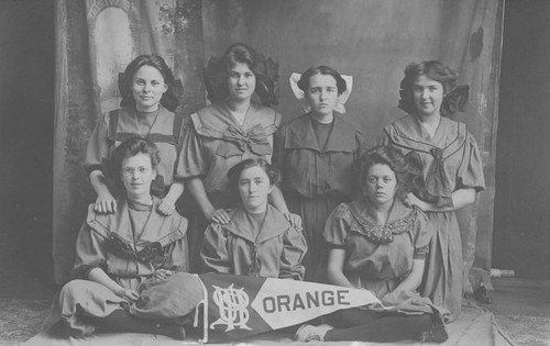 Orange Union High School Girls Basketball Team, Orange, California, 1910-1911