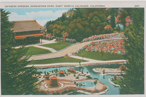 Bernheimer Gardens in Pacific Palisades (postcard labeled "Santa Monica")