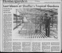 Last bloom at Shaffer's Tropical Gardens: Horticultural landmark set to close