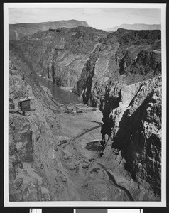 Black Canyon, showing Hoover Dam site in the foreground, looking upstream, ca.1933