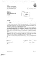 [Letter from Sharon Tapley to Nigel Espin regarding request for cigarette analysis and customer information-CTIT ref st 177/03]
