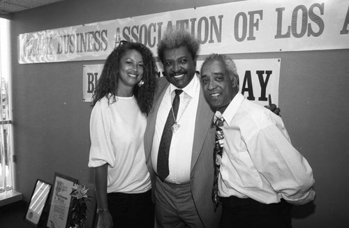 Black Business Association members posing with Don King, Los Angeles, 1991