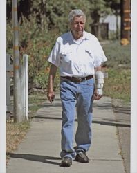 Clyde J. Gibby on a walk, Petaluma, California, 2006