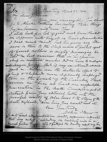 Letter from John Muir to [Robert Underwood] Johnson, 1898 Mar 27