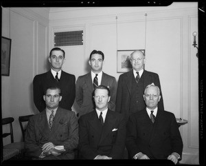 Group at lunch and newly elected officers, Los Angeles, CA, 1940