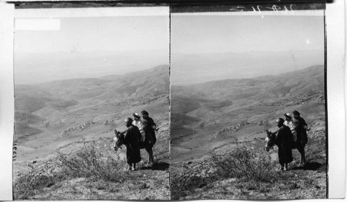 From Ramoth Gilead, N. W. over Jordan Valley toward distant Carmel. Palestine
