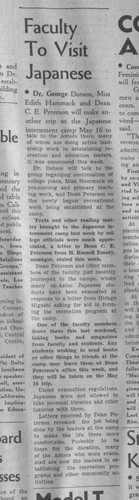 Faculty to Visit Japanese, The Aztec, May 5, 1942
