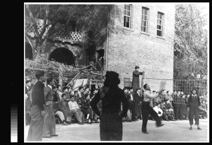 Volleyball game between students and alumni of Yenching University, Beijing, China, ca.1941