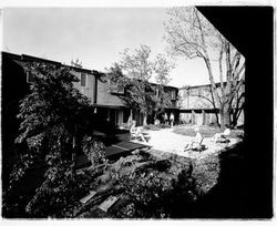 Courtyard of Jay Cee House Apartments, Santa Rosa, California, 1966