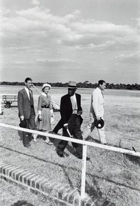 King Mwanawina at the Mongu aerodrome