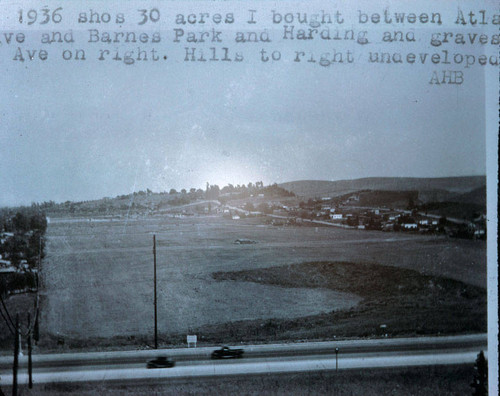Photograph of lands purchased by A.H. Barry in West Monterey Park
