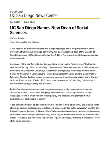 UC San Diego Names New Dean of Social Sciences